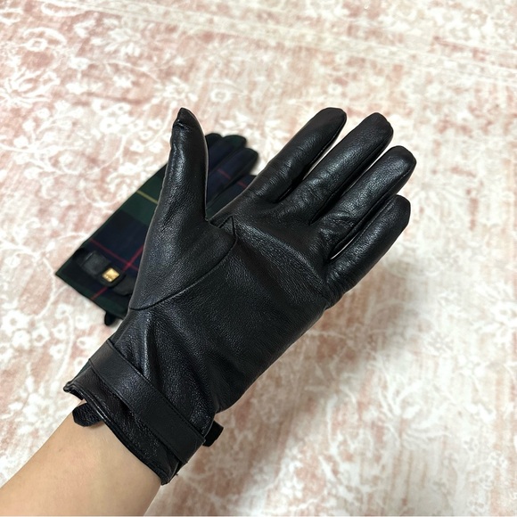 100% Leather Plaid Gloves By Liz Claiborne - Picture 9 of 11